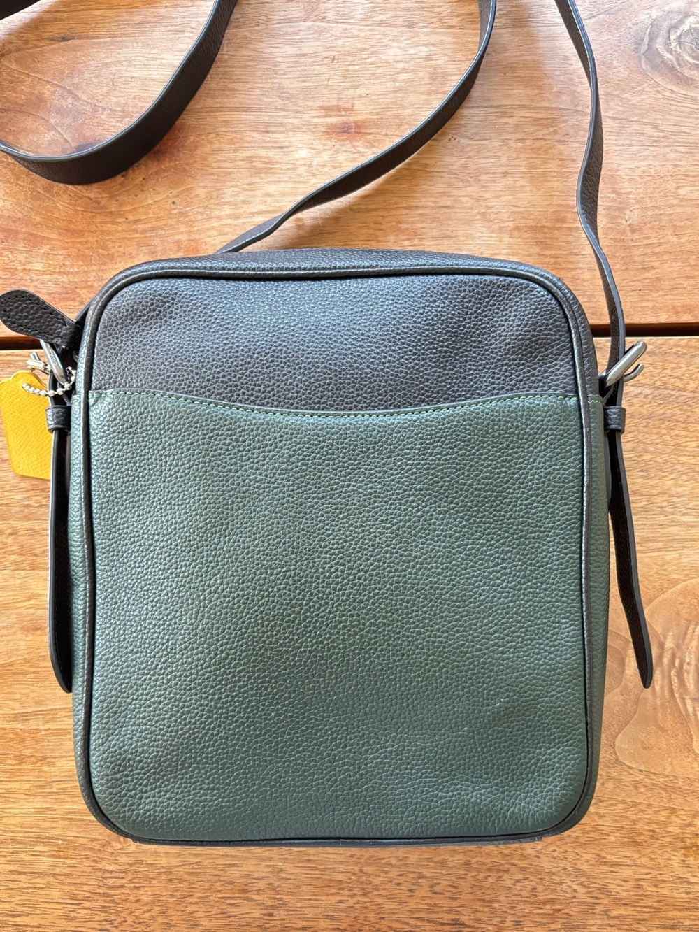 COACH Hudson Crossbody 21 Varsity Stripe Leather Messenger Bag - Picture 13 of 16